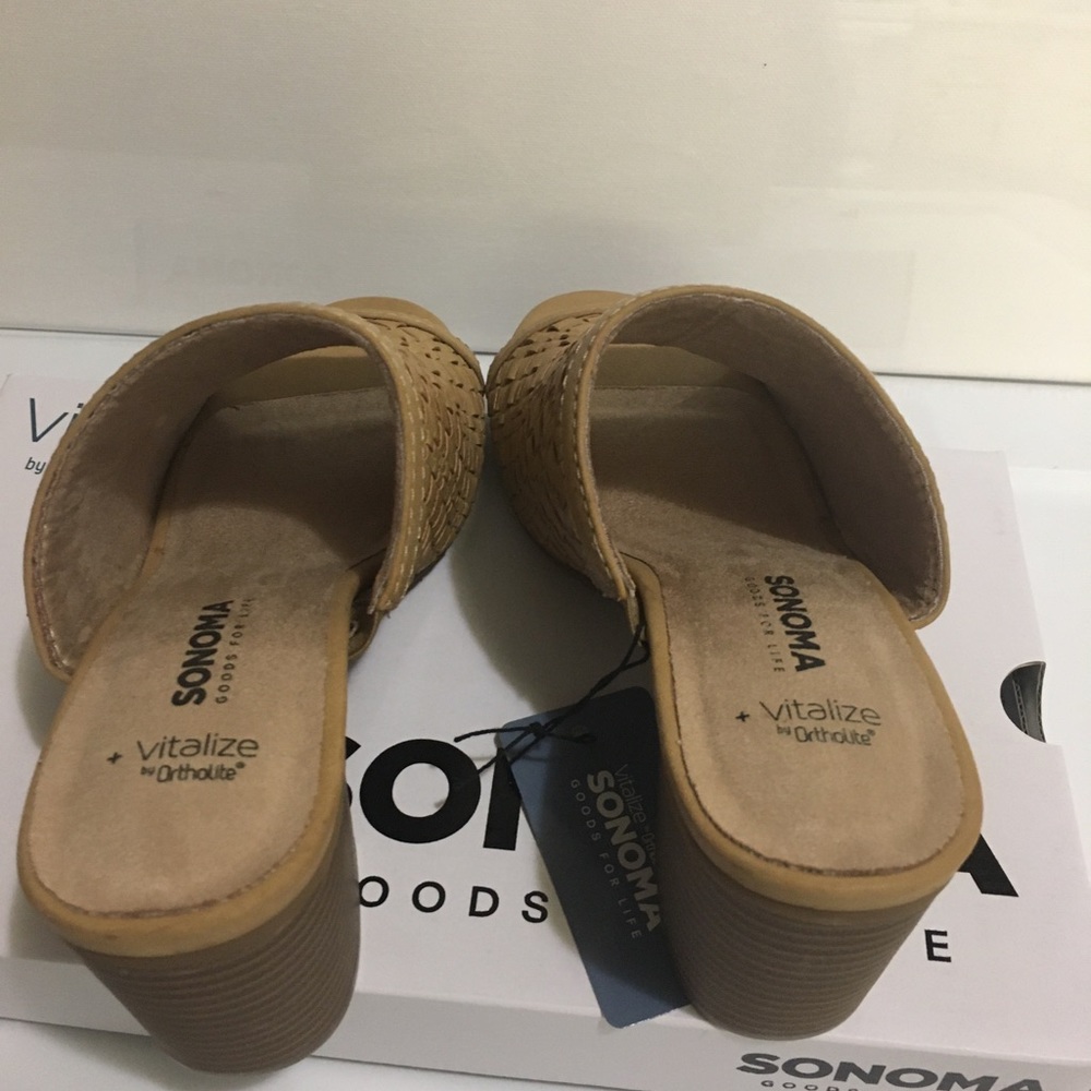 Sonoma Woven Tan Open-Toe Block Heel Sandal - Picture 8 of 13